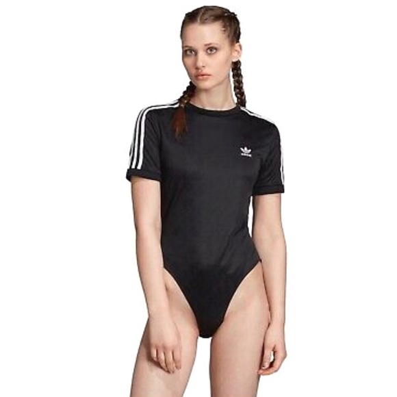 adidas originals ryv bodysuit in periwinkle blue